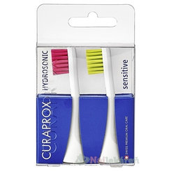 CURAPROX HYDROSONIC SENSITIVE Hydrosonická náhradná hlavica, magenta + zelená 2 ks