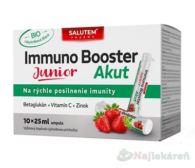 Immuno Booster Akut Junior SALUTEM jahoda 10x25 ml kúpite na Najlekaren.eu