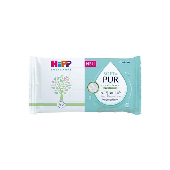 HiPP BABYSANFT SOFT & PUR Čistiace vlhčené obrúsky 10 ks