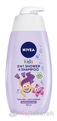 E-shop NIVEA Kids 2in1 Detský sprchový gél Girl 500ml