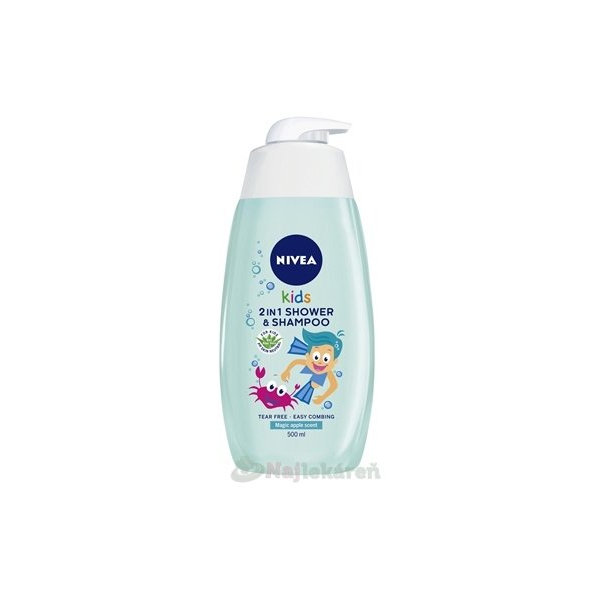 NIVEA Kids 2in1 Detský sprchový gél Boy s jablkovou vôňou 500 ml