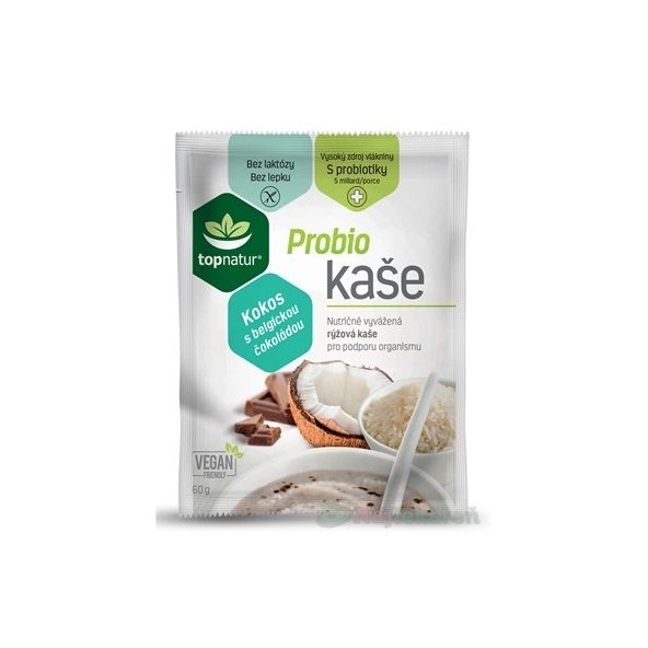 topnatur Probio KAŠA Kokos s belgickou čokoládou, instantná ryžová kaša, 60g