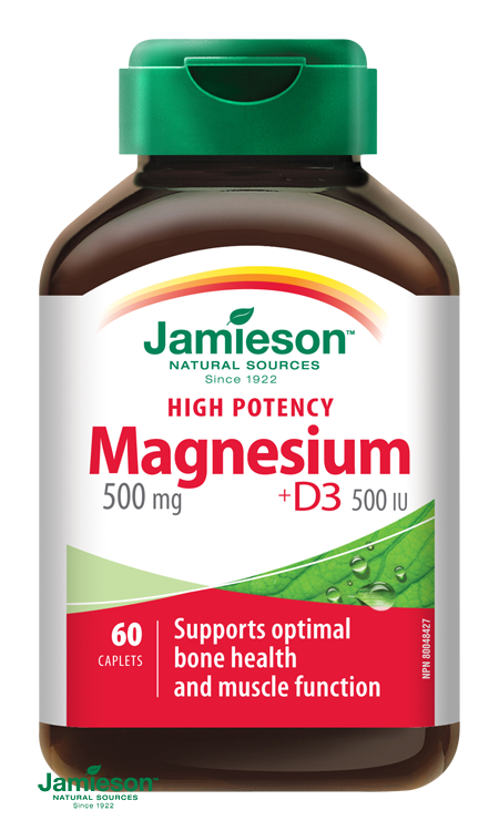 E-shop Jamieson Magnesium 500 mg + Vitamin D3 500 IU High Potency 60tbl