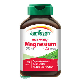 Jamieson Magnesium 500 mg + Vitamin D3 500 IU High Potency 60tbl