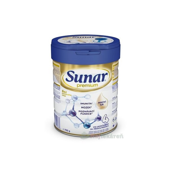 Sunar Premium 4 mliečna výživa (od ukonč. 24. mesiaca) 700 g
