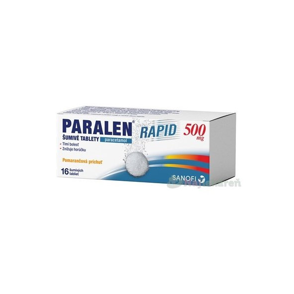 PARALEN RAPID 500 mg na bolesť a horúčku 16 šumivých tabliet