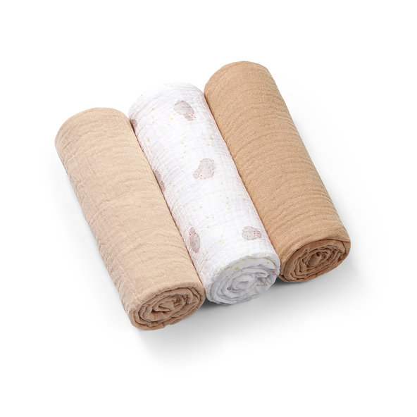 BABYONO Plienky mušelínové Super Soft 3 ks 70 x 70 cm beige