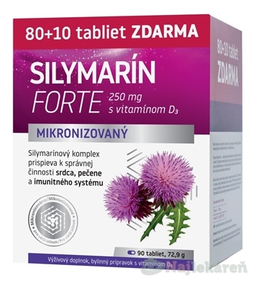 NaturProdukt Silymarin forte 4 pečeň + imunitný systém 90 tabliet