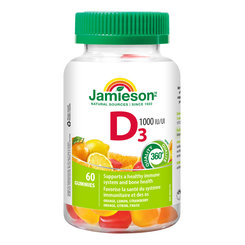 Jamieson Vitamín D3 1000 IU na imunitu 60 želatínové pastilky