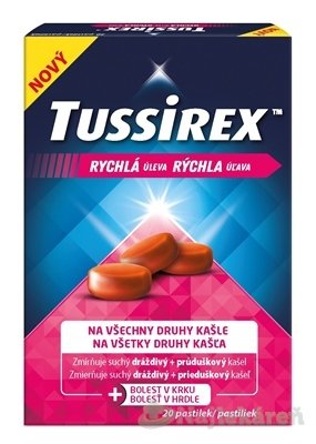 E-shop TUSSIREX pastilky na kašeľ 20 ks