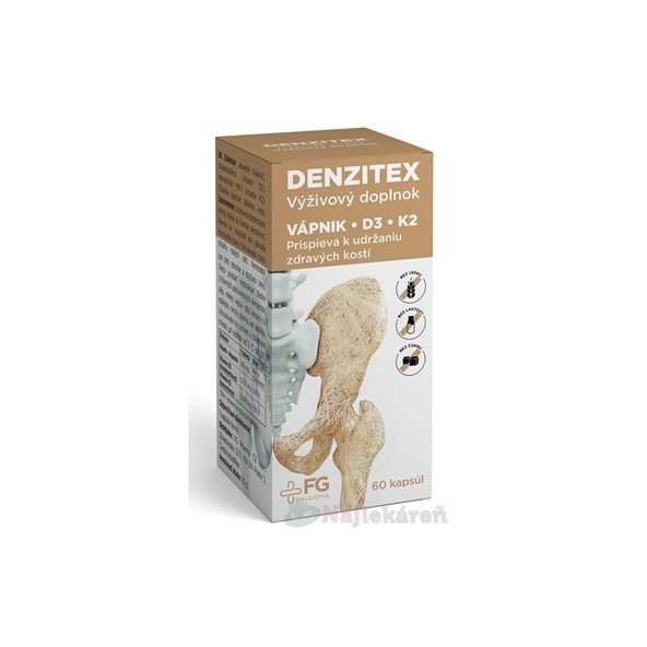 DENZITEX - pre zdravé kosti (Vápnik, Vitamín D3 a K2), 60 cps