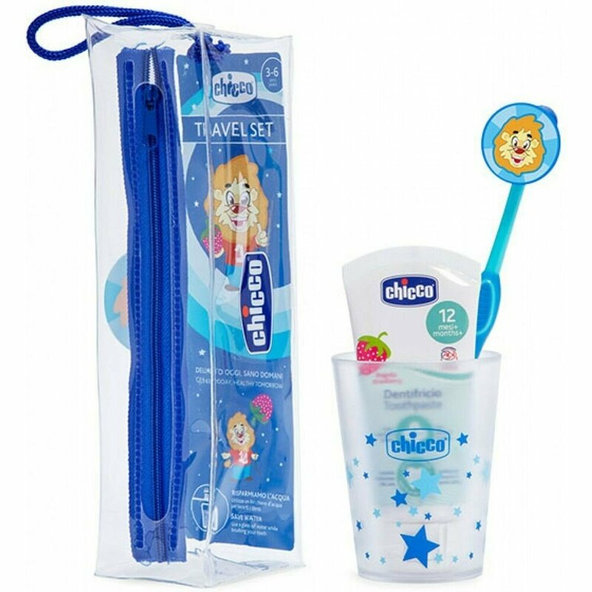 CHICCO Set starostlivosti o zuby Travel modrý, 3r+