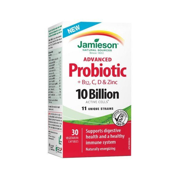 Jamieson Advanced Probiotic 10Billion + B12, C, D & Zinok 30 kapsúl