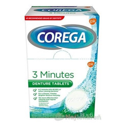 COREGA 3 Minutes DENTURE TABLETS antibakteriálne čistiace tablety 18x6 ks