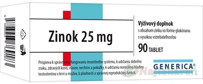 E-shop GENERICA Zinok 25 mg tbl 1x90 ks