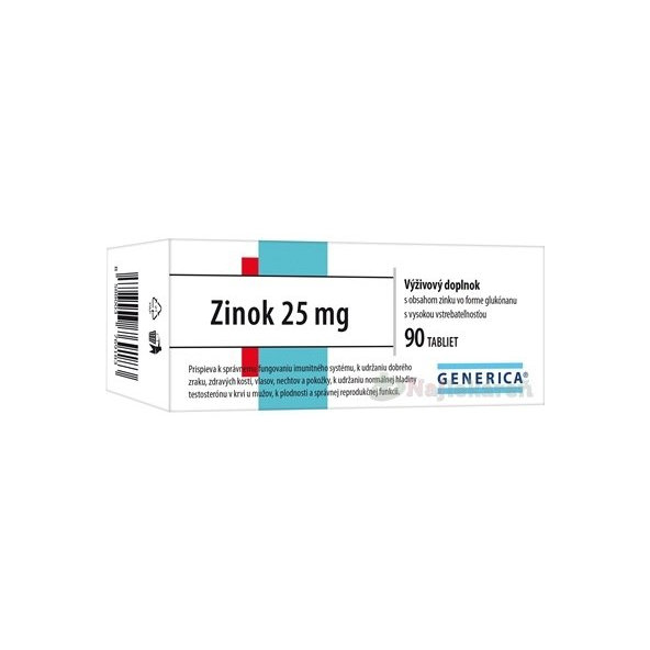 GENERICA Zinok 25 mg tbl 1x90 ks