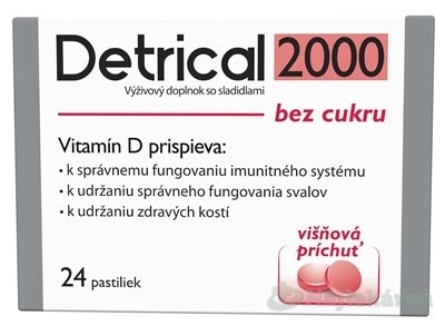E-shop Detrical 2000 Vitamín D s príchuťou višňa pastilky 1x24 ks