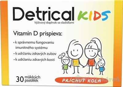 E-shop Detrical Kids Vitamín D pastilky s príchuťou kola 1x30 ks