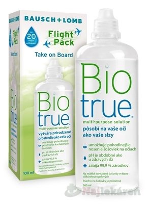 E-shop Biotrue multi-purpose solution flight pack roztok na kontaktné šošovky (zelený) 1x100 ml