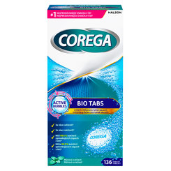 COREGA BIO Tabs na zubné náhrady 136 tabliet