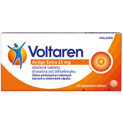 Voltaren Actigo Extra 25 mg na bolesť svalov a kĺbov 20 tbl