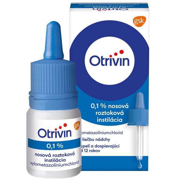 Otrivin 0,1% proti nádche, kvapky, 10 ml