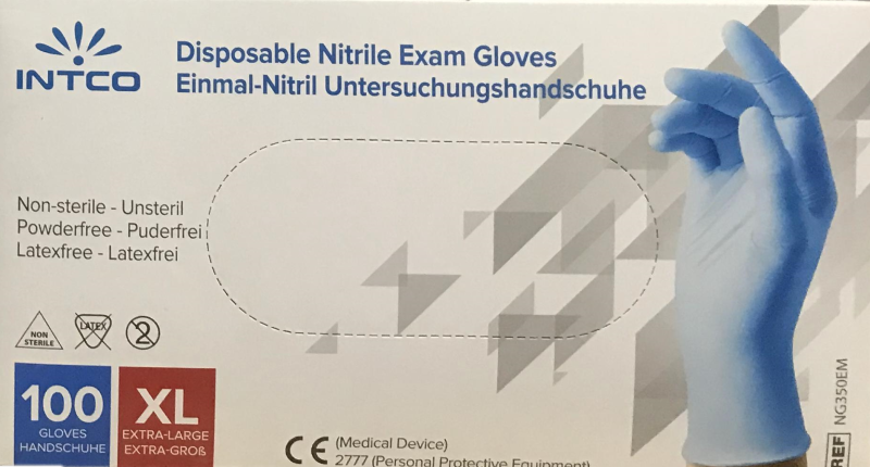 E-shop Intco Nitrilové medicínske rukavice bez púdru XL, 100ks