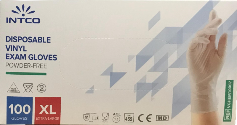 E-shop Intco Vinylové medicínske rukavice bez púdru XL, 100ks