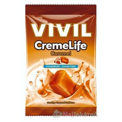 VIVIL BONBONS CREME LIFE Caramel, drops so smotanovo karamelovou príchuťou, bez cukru 60g
