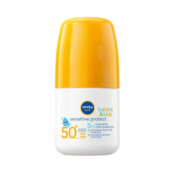 NIVEA Sun Detské mlieko na opaľovanie guľôčka Sensitive OF 50+ 50 ml