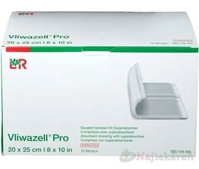 E-shop Vliwazell Pro Krytie na rany superabsorpčné, sterilné, 20x25cm, 10ks