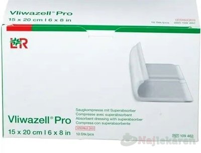 E-shop Vliwazell Pro Krytie na rany superabsorpčné, sterilné, 15x20cm, 10ks