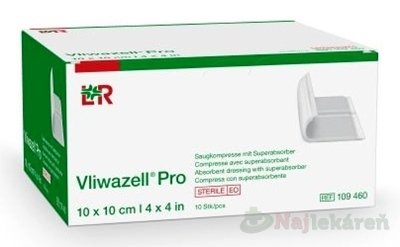 E-shop Vliwazell Pro Krytie na rany superabsorpčné, sterilné, 10x10cm, 10ks