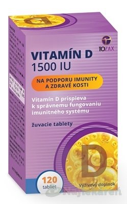 E-shop TOZAX Vitamín D 1500 IU žuvacie tablety 1x120 ks