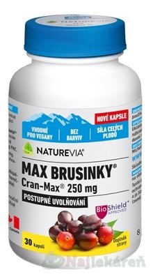 E-shop SWISS NATUREVIA MAX BRUSNICE Cran-Max 250 mg na močové cesty 30 kapsúl