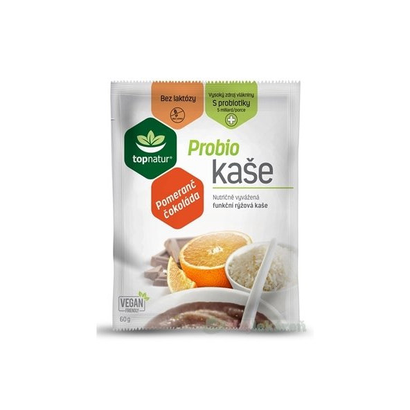 topnatur Probio KAŠA Pomaranč čokoláda, instantná ryžová kaša, 60g
