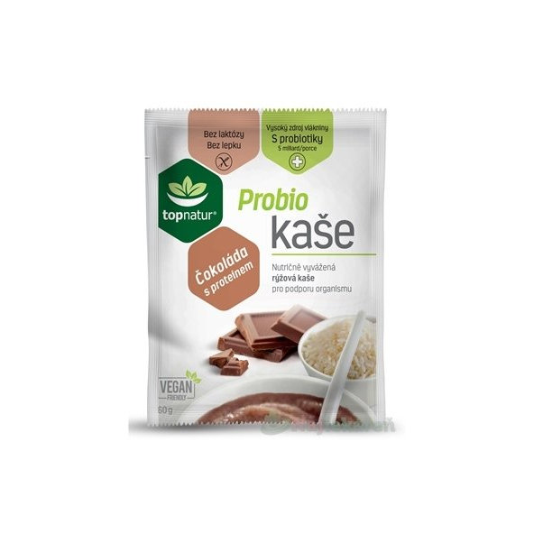 topnatur Probio KAŠA Čokoláda s proteínom, instantná ryžová kaša, 60g