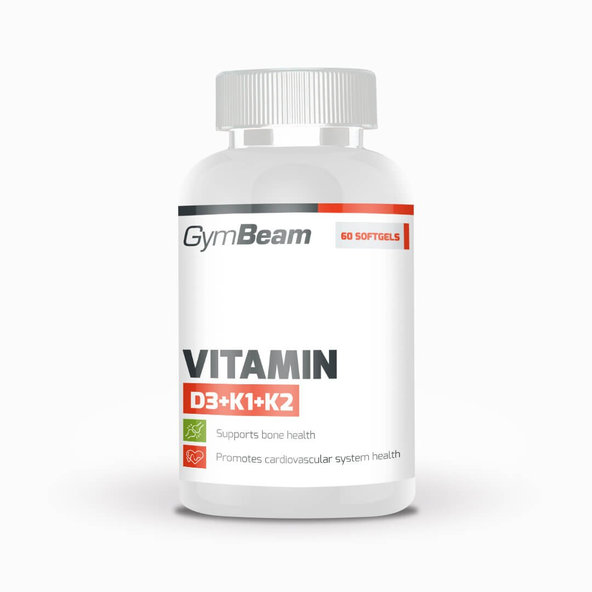 Vitamín D3+K1+K2 - GymBeam, 120cps