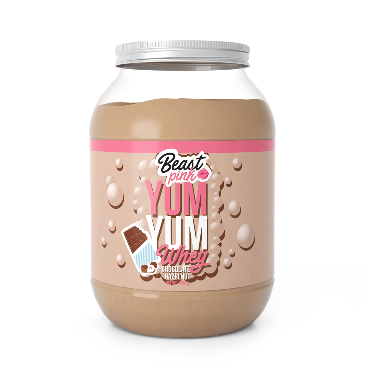E-shop Proteín Yum Yum Whey 1000 g - BeastPink, príchuť čokoláda lieskový orech