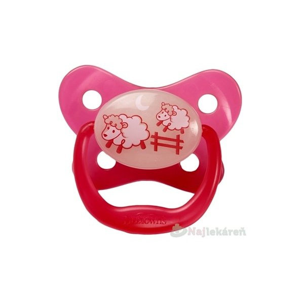 Dr.BROWN´S CUMLÍK PreVent ORTODONT SVIETIACI 0-6m. ružový, 1ks