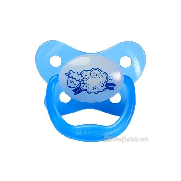 Dr.BROWN´S CUMLÍK PreVent ORTODONT SVIETIACI 0-6m. modrý, 1ks