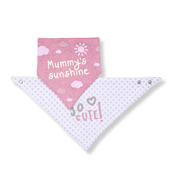 BABYONO Slintáčik malý text 0 m+ 2 ks - ružová