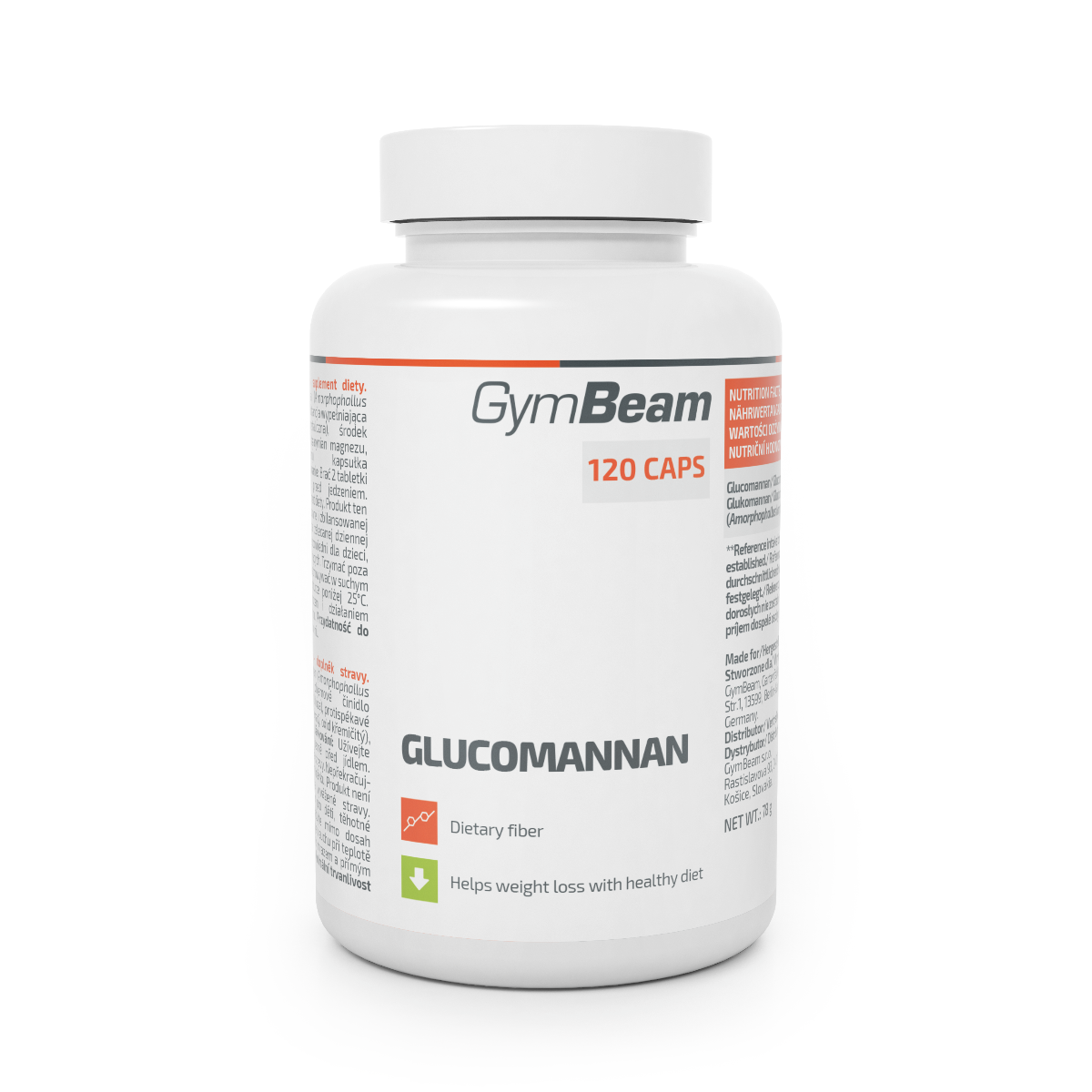 E-shop Glukomanán - GymBeam, 120tbl