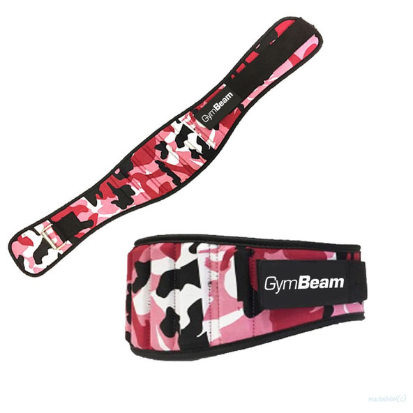 Dámsky fitness opasok Pink Camo - GymBeam, veľ. L