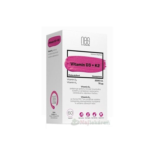nesVITAMINS Vitamin D3 2000 I.U. + K2 70 μg