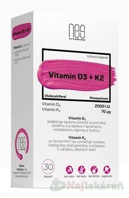 E-shop nesVITAMINS Vitamin D3 2000 I.U. + K2 70 μg