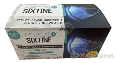 E-shop MEDICAL SIXTINE chirurgické rúško MS3-nano 30 ks
