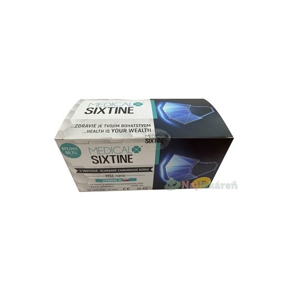 MEDICAL SIXTINE chirurgické rúško MS3-nano 30 ks
