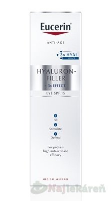 E-shop Eucerin HYALURON-FILLER + 3x EFFECT očný krém proti vráskam 15ml
