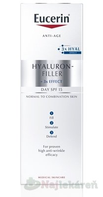 E-shop Eucerin Hyaluron-Filler + 3x EFFECT Denný krém SPF 15 50ml